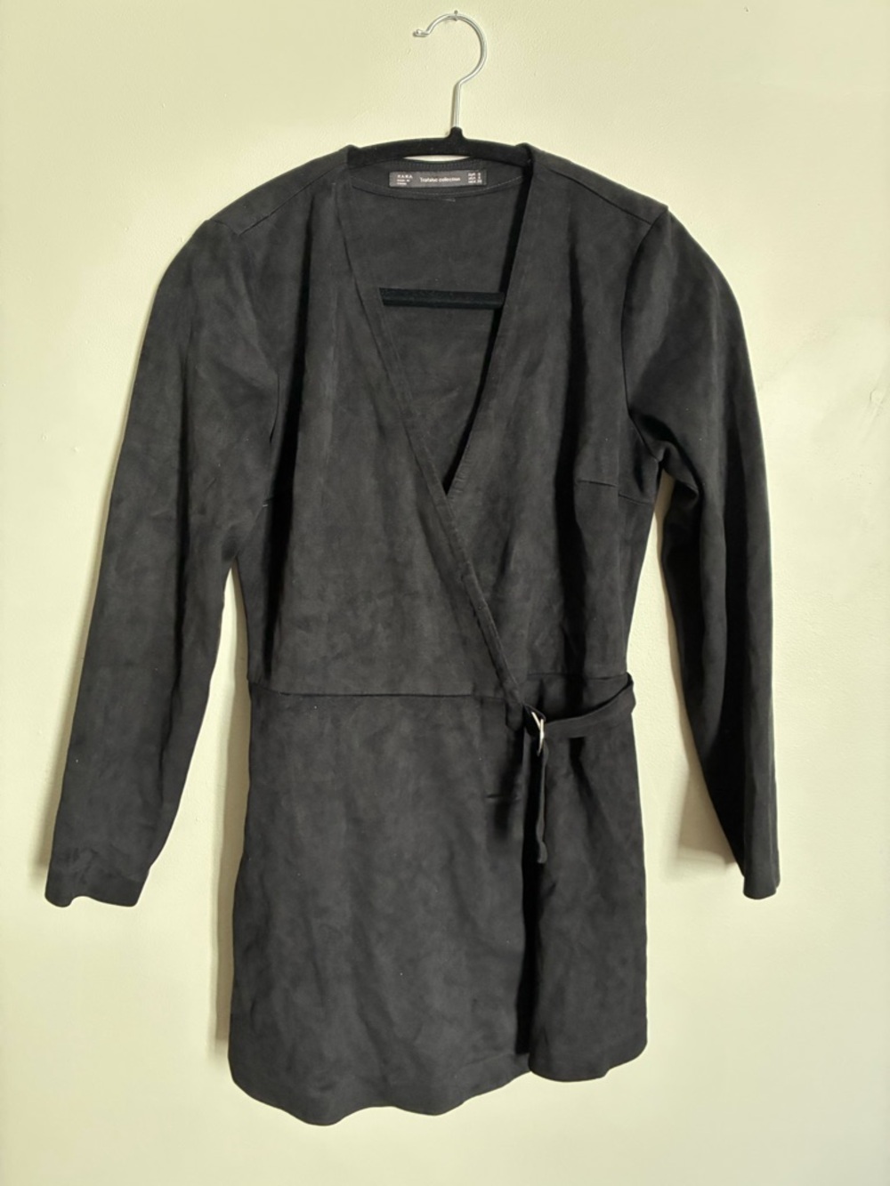 Zara Black Faux Suede Wrap Romper